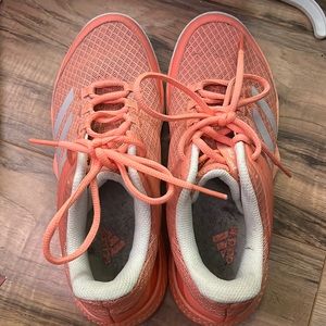 peach colored adidas sneakers. size 6.5 women’s.